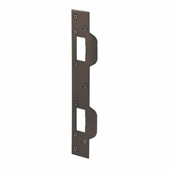 Prime-Line Max. Security Combo Door Strike 5-1/2 in. Hole Centers 1-5/8 x 11 in., Classic Bronze U 10538